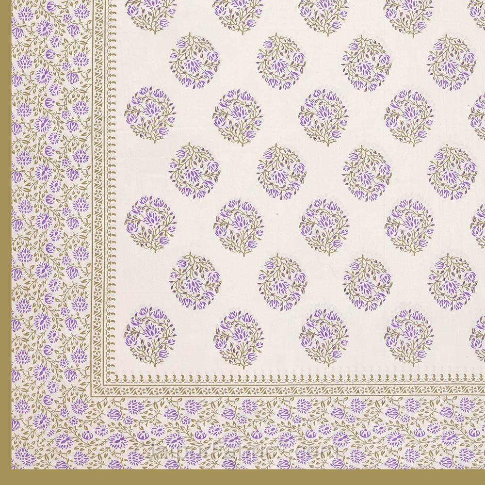 Floral Curl Lavender Double Bedsheet