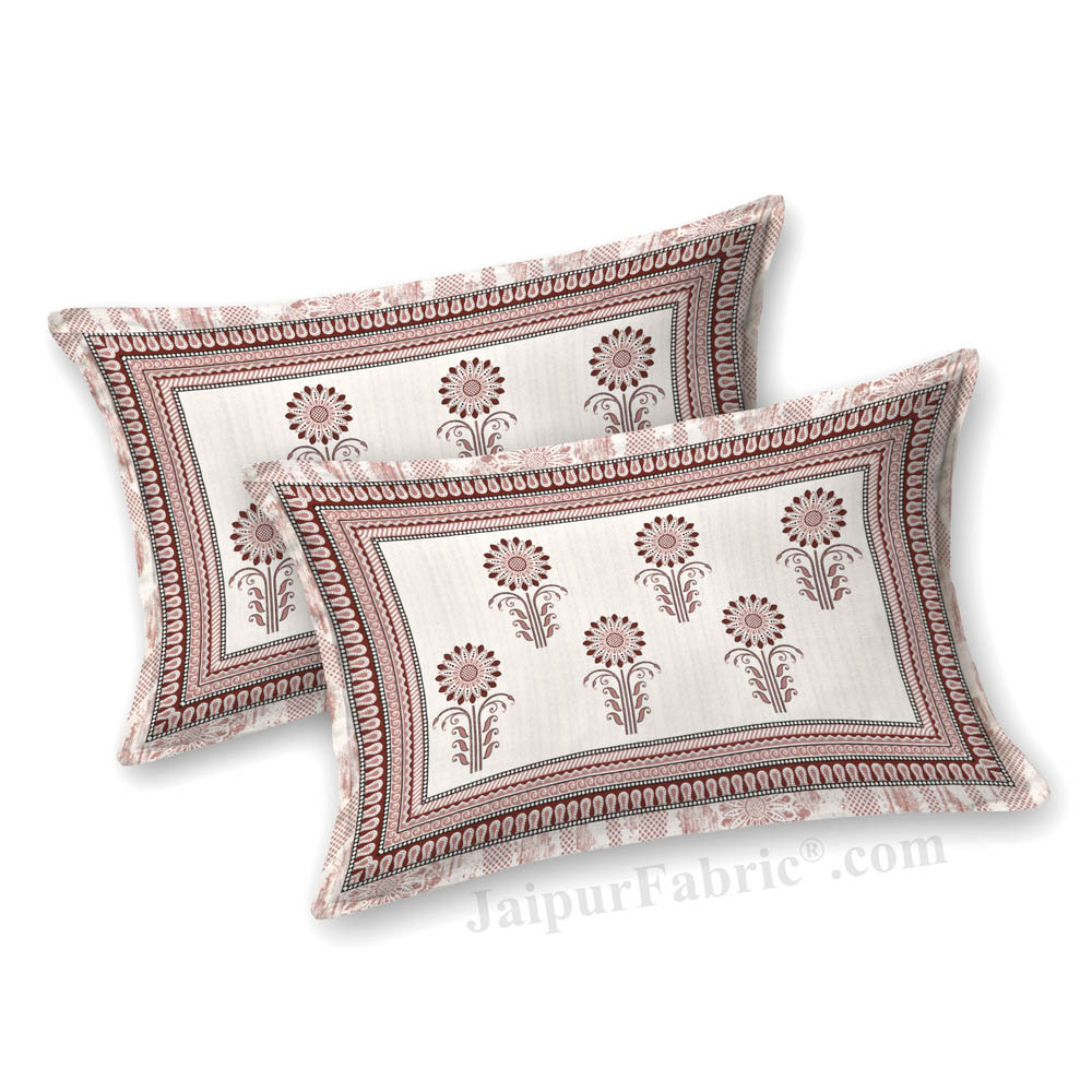 Oblique Decoration Pink Cotton Double Bedsheet