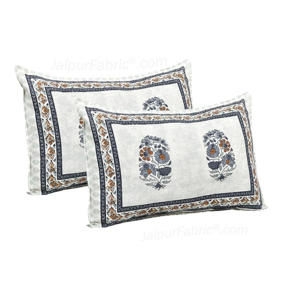Blue Gamla Jaipur Fabric Double Bed Sheet