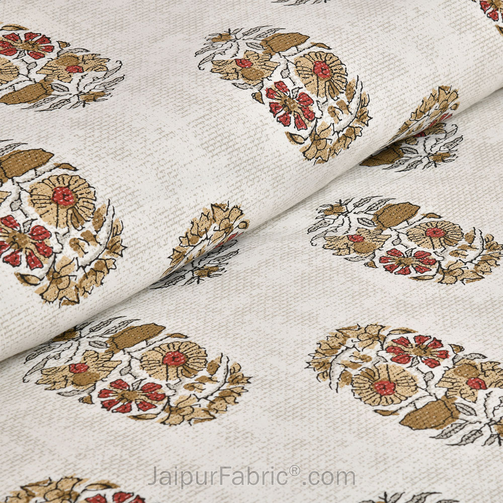 Mustard Gamla Jaipur Fabric Double Bed Sheet