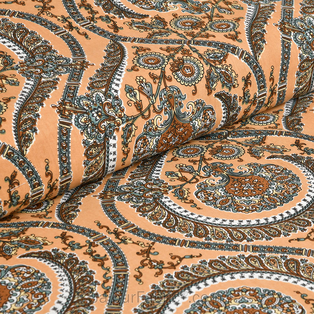 Mustard Charm Jaipur Fabric Double Bed Sheet