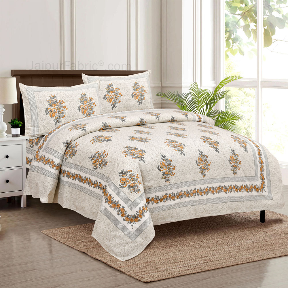 Beautiful Bouquet Jaipur Fabric Double Bed Sheet