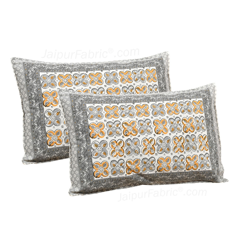 Mini Blocks Grey Jaipur Fabric Double Bed Sheet