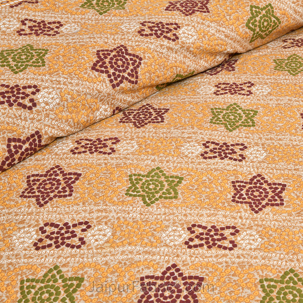 Mustard Beauty Jaipur Fabric Double Bed Sheet