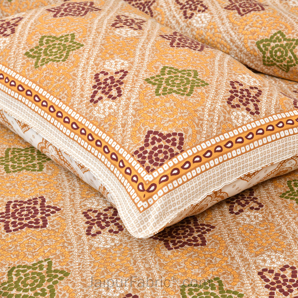 Mustard Beauty Jaipur Fabric Double Bed Sheet