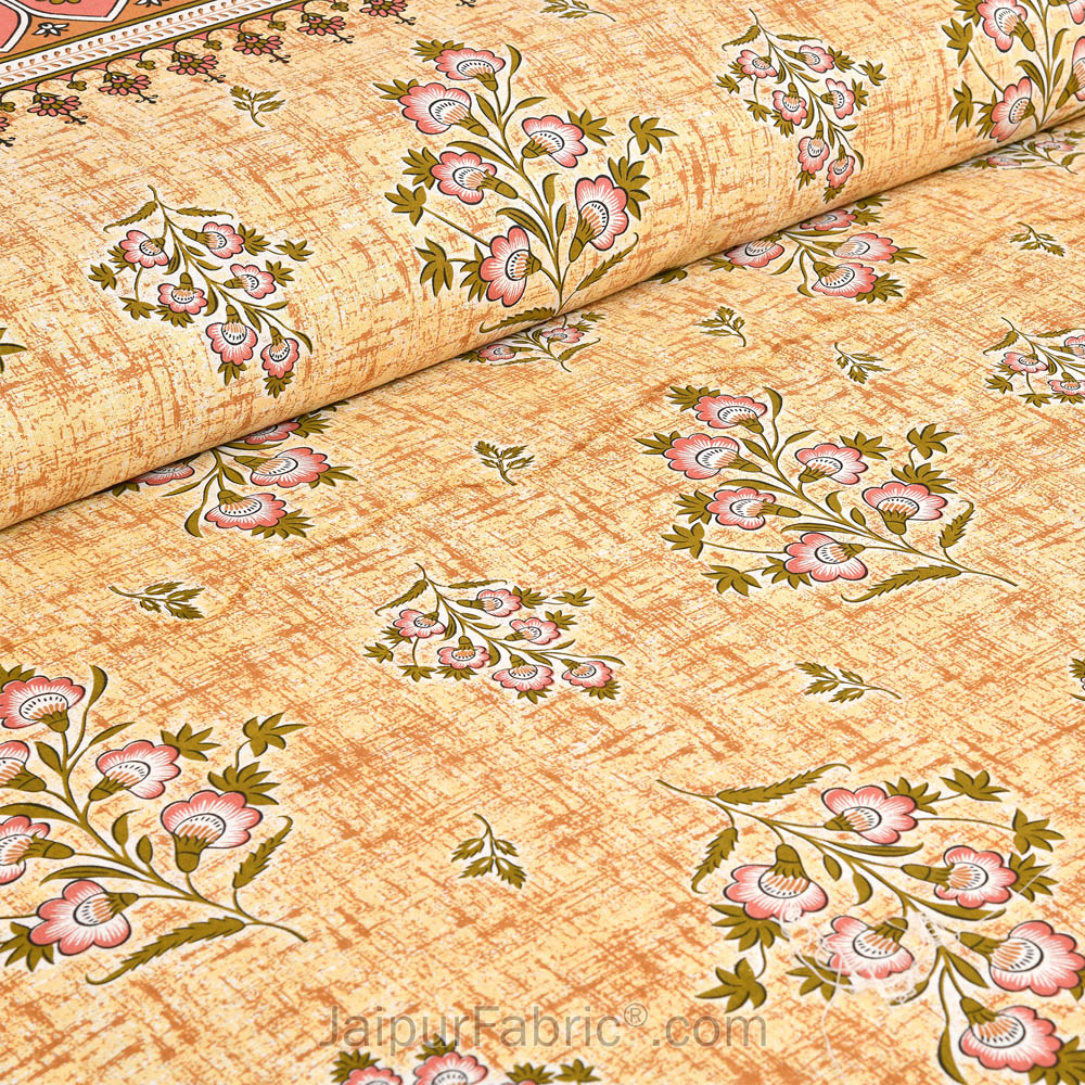 Yellowish Jaipur Fabric Double Bed Sheet