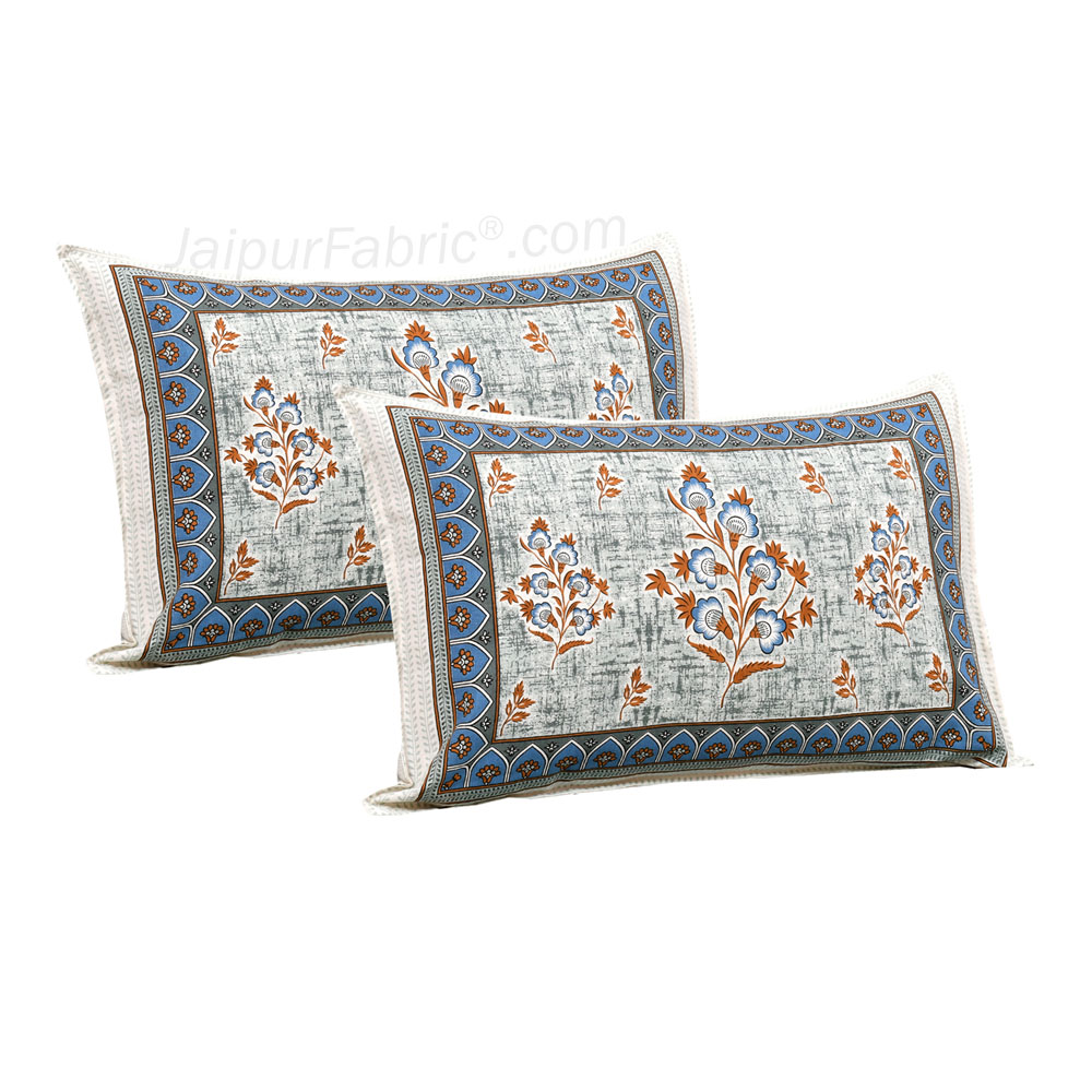 Blueish Jaipur Fabric Double Bed Sheet