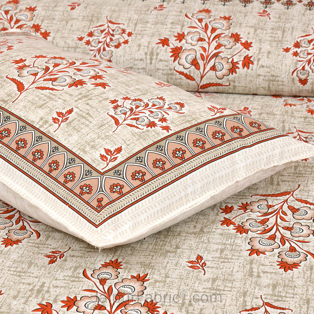 Brownish Jaipur Fabric Double Bed Sheet