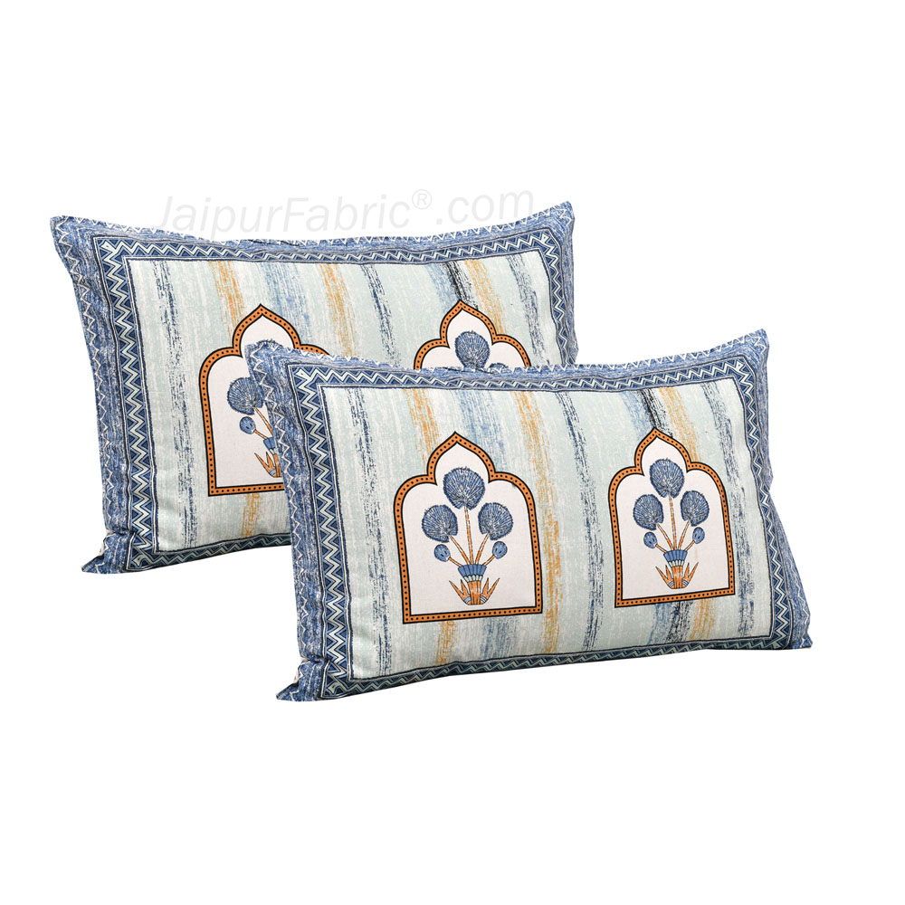 Jharokha Blue Jaipur Fabric Double Bed Sheet