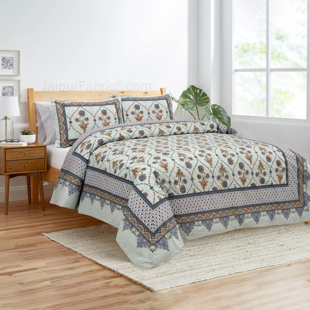 Blue Jaal Jaipur Fabric Double Bed Sheet