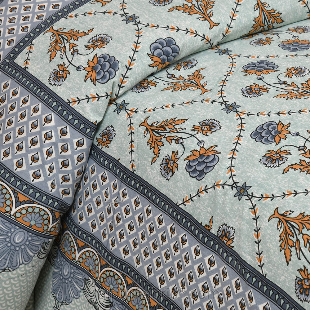 Blue Jaal Jaipur Fabric Double Bed Sheet