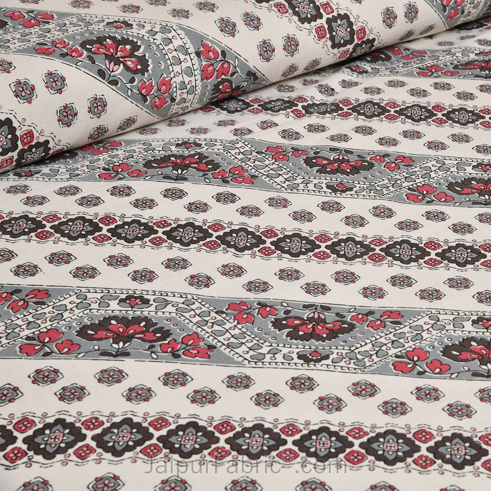 Lienage Pink Jaipur Fabric Double Bed Sheet
