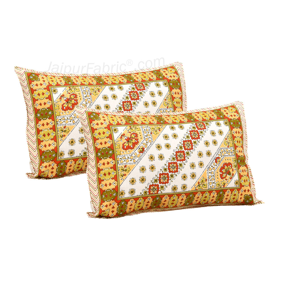 Lienage Yellow Jaipur Fabric Double Bed Sheet