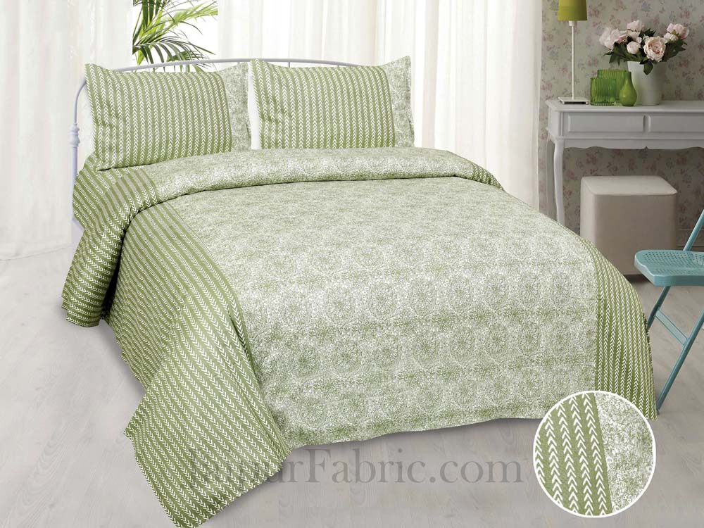 Amazing Green Sunflower Pure Cotton King Size Double Bedsheet