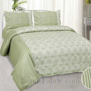 Amazing Green Sunflower Pure Cotton King Size Double Bedsheet