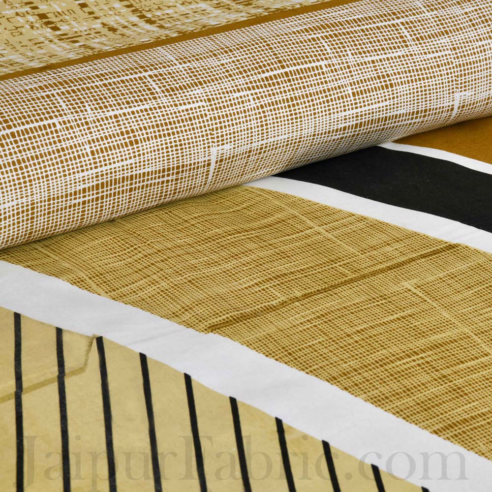 Jaipur Fabric Classic Trendy Multi Design Mustard Cotton Double Bedsheet