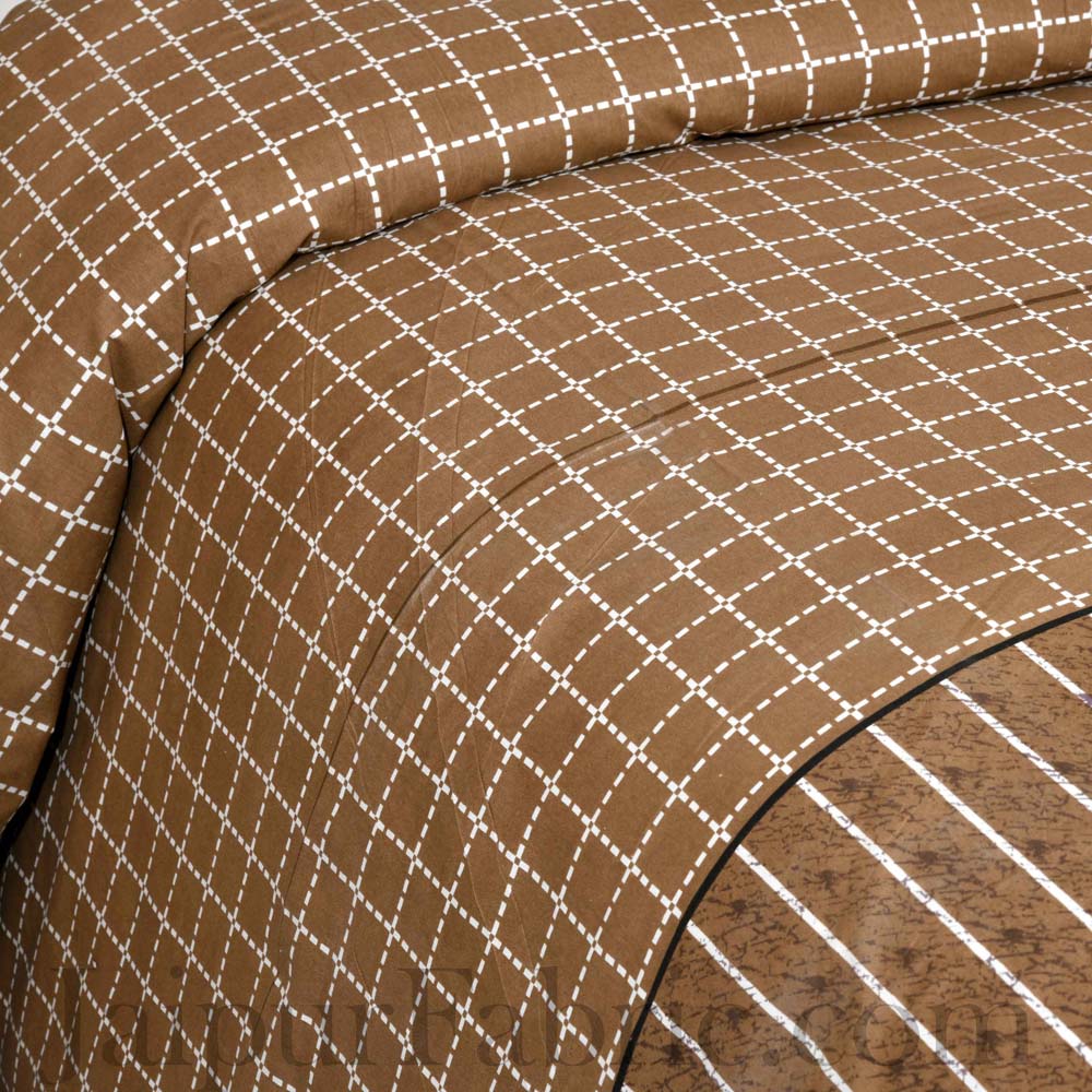 Jaipur Fabric Classic Trendy Multi Design Brown Cotton Double Bedsheet