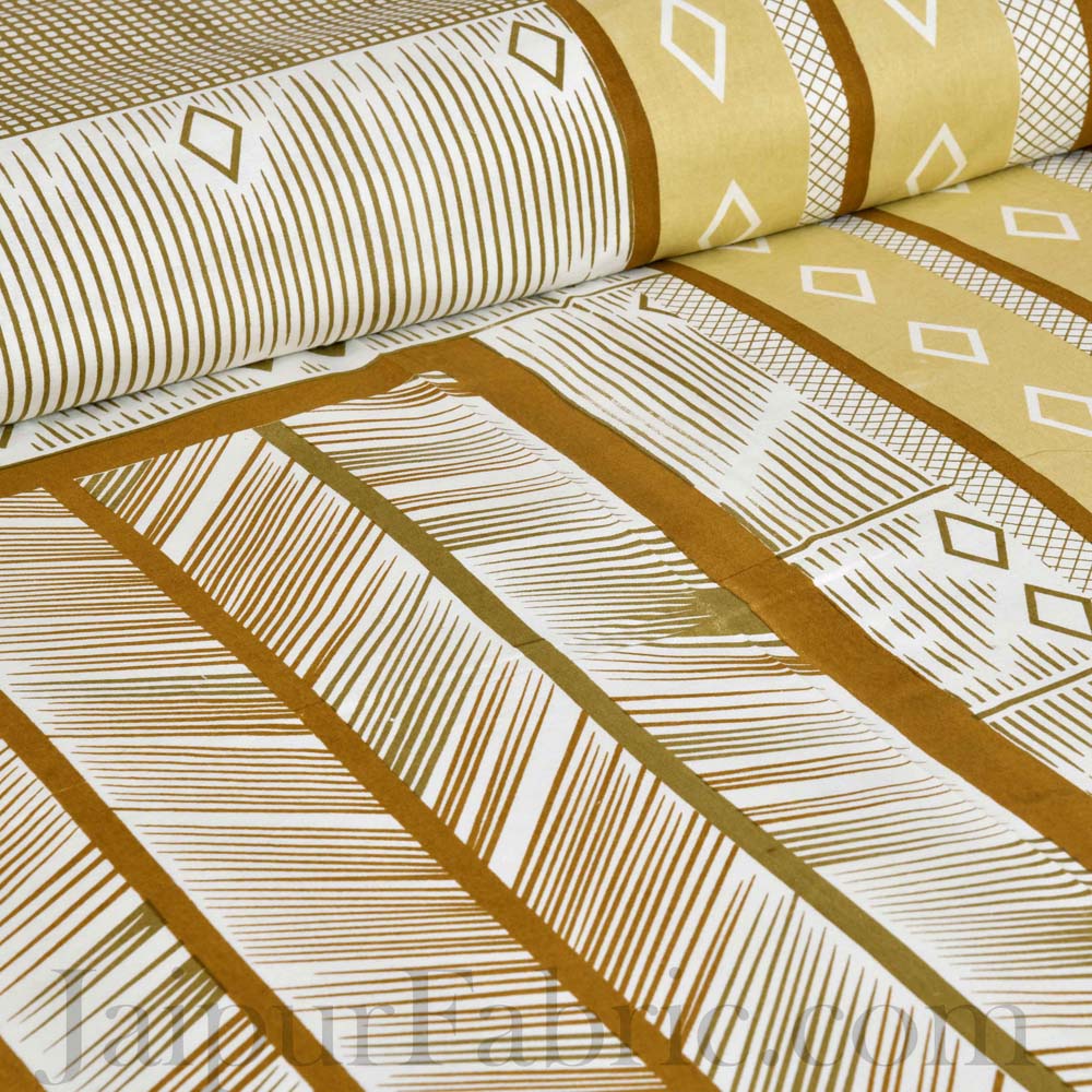 Jaipur Fabric Multi Design Small Checkered Border Cotton Double Bedsheet