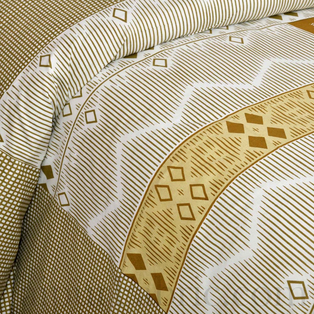 Jaipur Fabric Multi Design Small Checkered Border Cotton Double Bedsheet