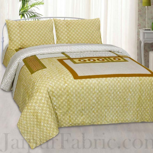 Jaipur Fabric Yellow Ornate Floral Cotton Double Bedsheet