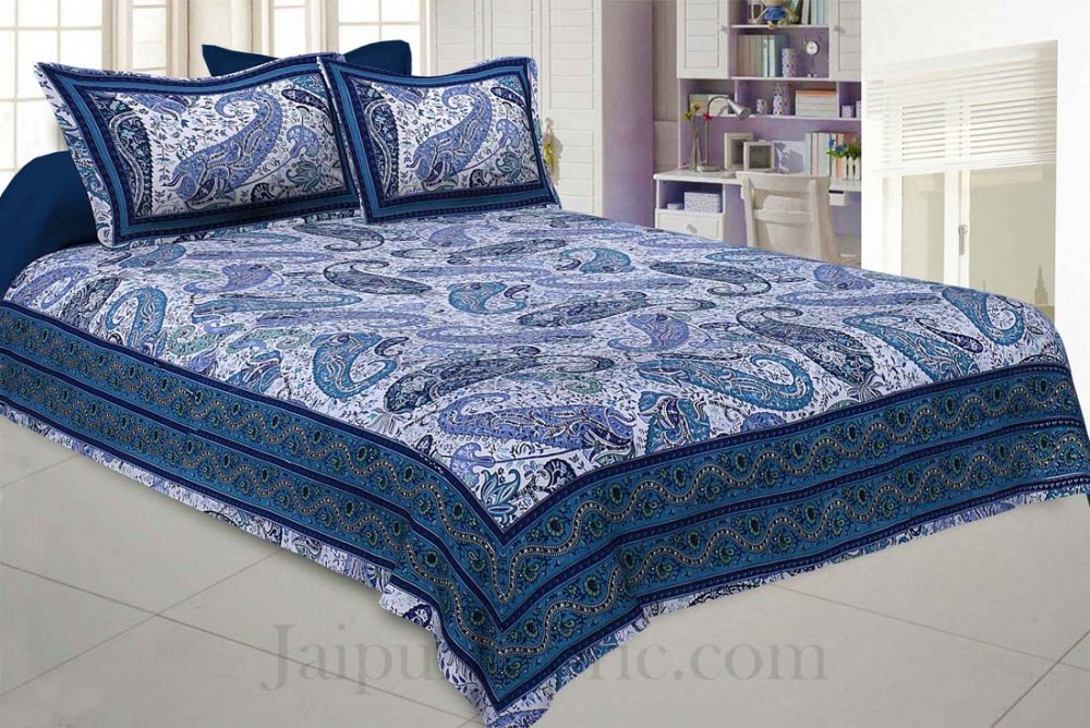 Resplendent Blue Double Bedsheet