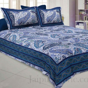 Resplendent Blue Double Bedsheet