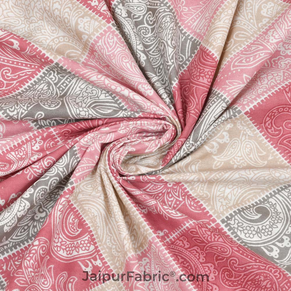 Ethnic Tiles Pink Double Bedsheet