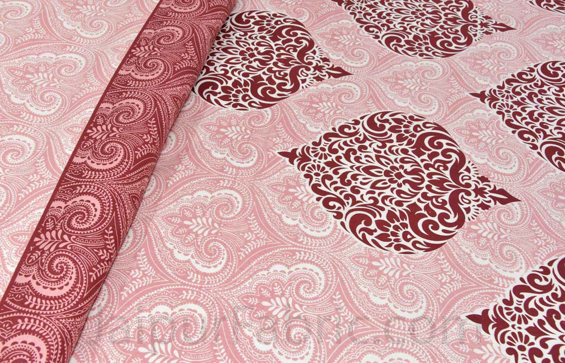 Classic Tradition Pink Pure Cotton King Size Bedsheet