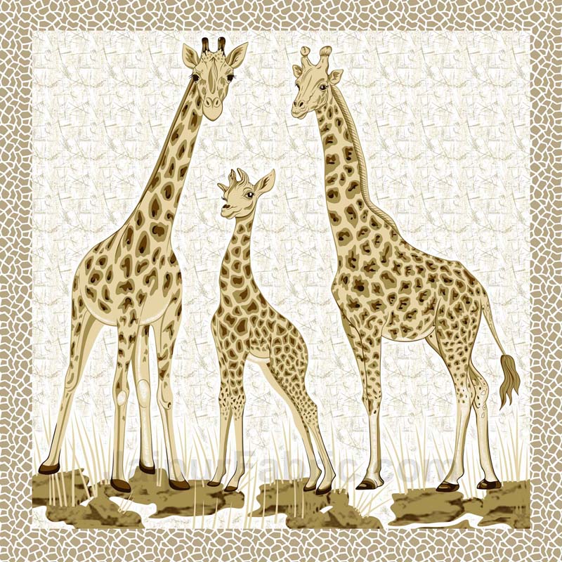Brown Giraffe Print King Size Bedsheet