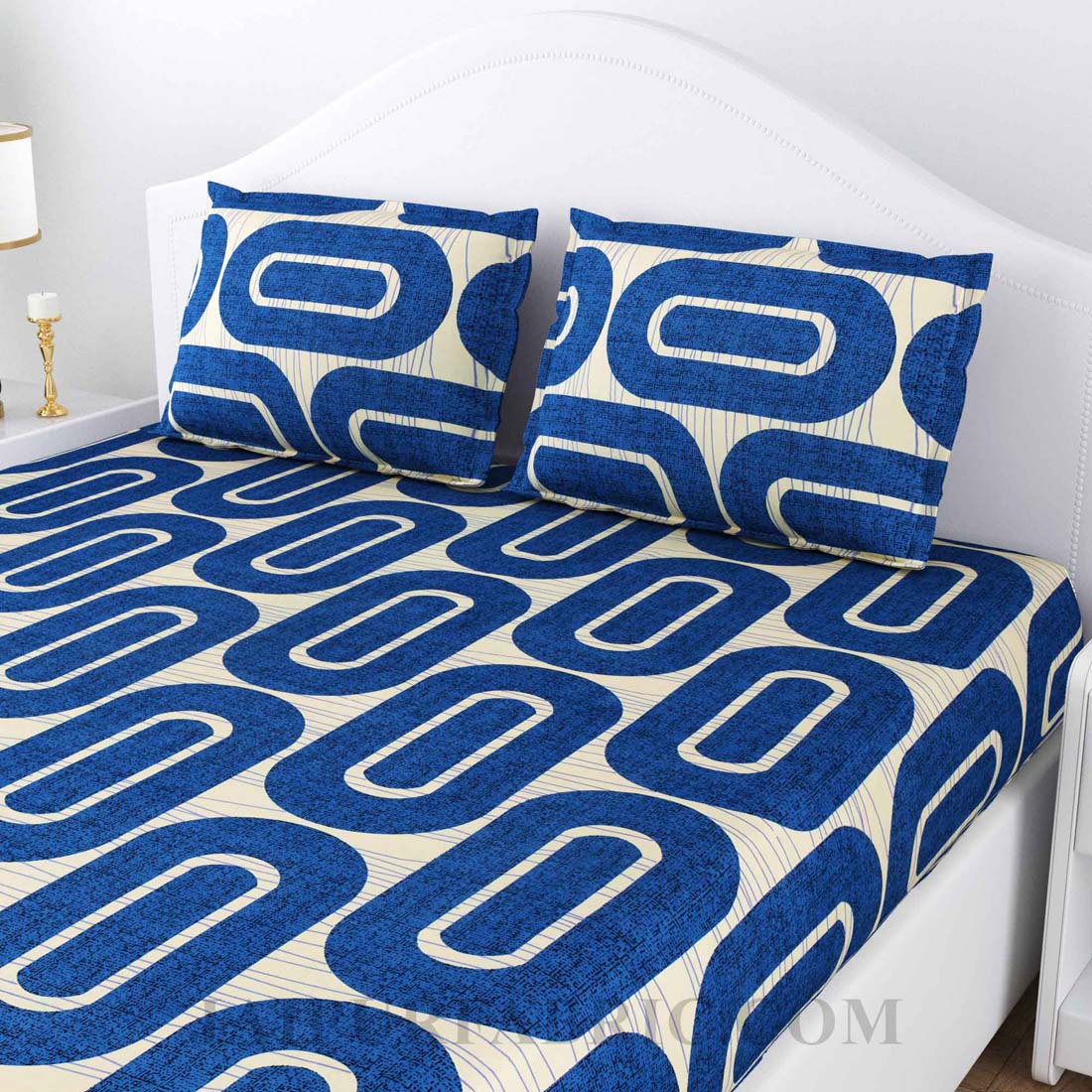 Groovy Blue Cotton Double Bedsheet