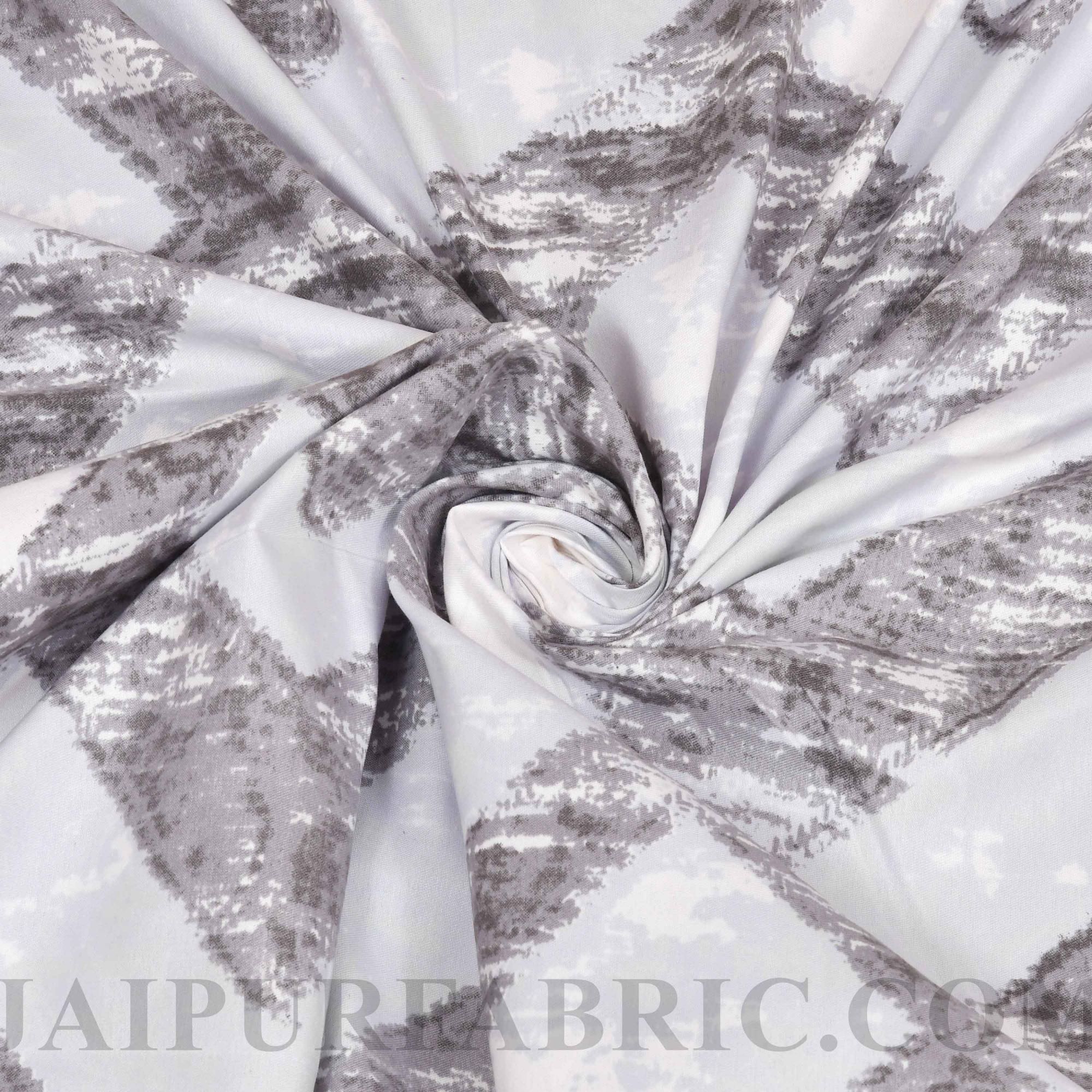 Aristocratic Lines Grey Cotton Double Bedsheet