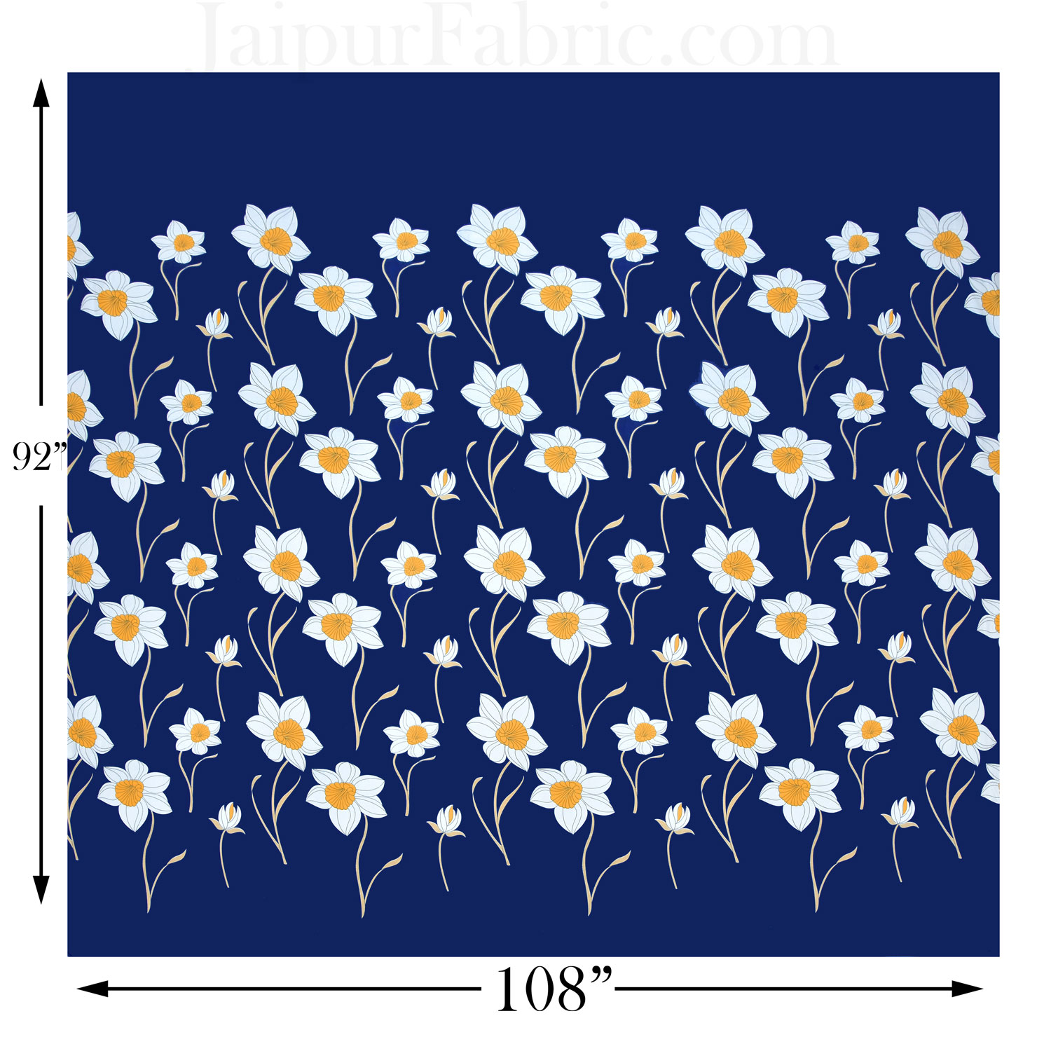 Common daisy Floral Navy Blue Poly Cotton Double Bedsheet