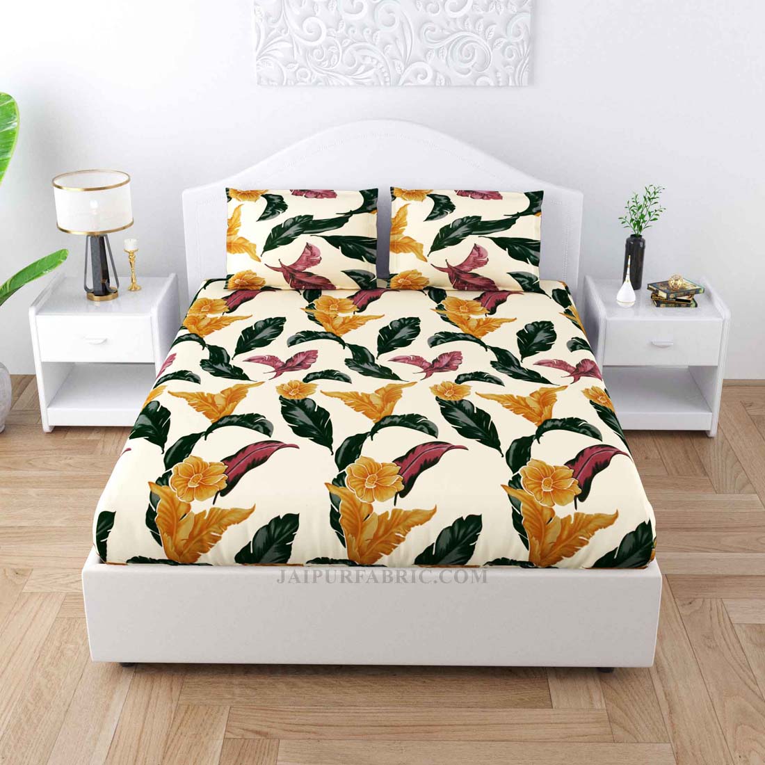 Classic Colossal Print Poly Cotton Double Bedsheet