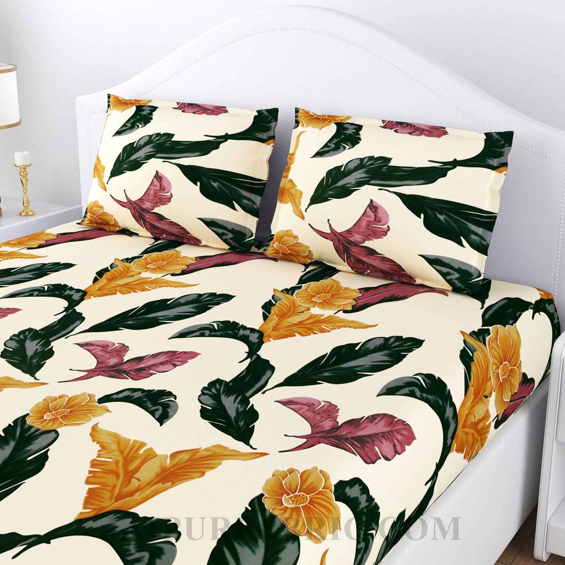 Classic Colossal Print Poly Cotton Double Bedsheet