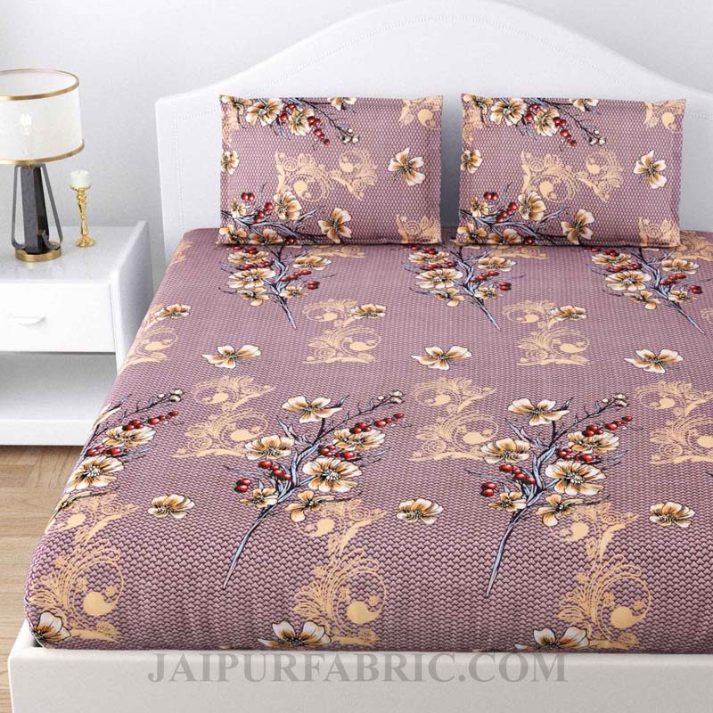 Blooming Berries Poly Cotton Double BedSheet
