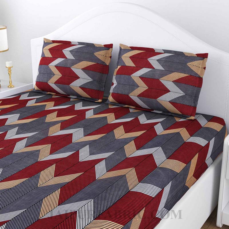 Trendy Illusion Poly Cotton Double BedSheet