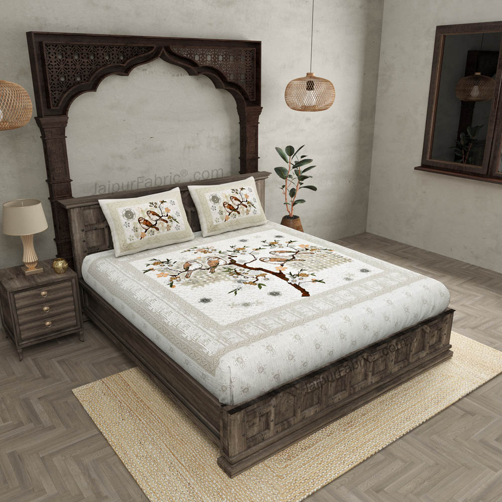 In Love Cream Pure Cotton Double BedSheet