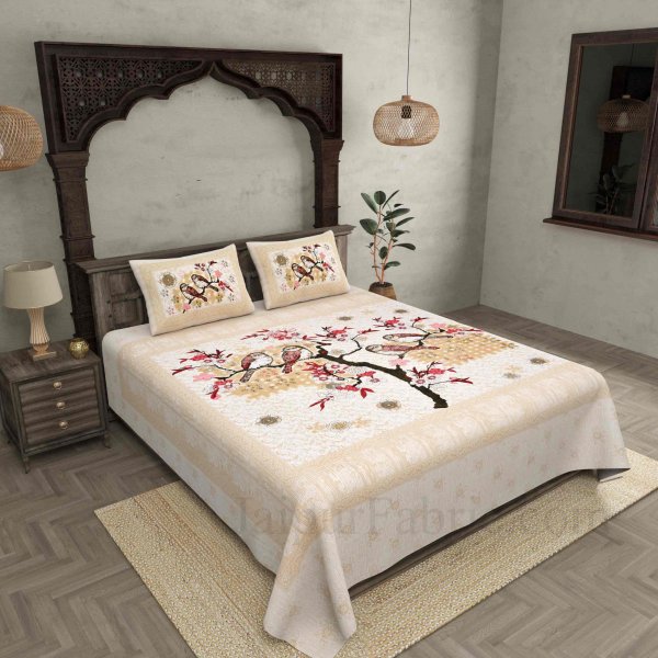 In Love Peach Pure Cotton Double BedSheet