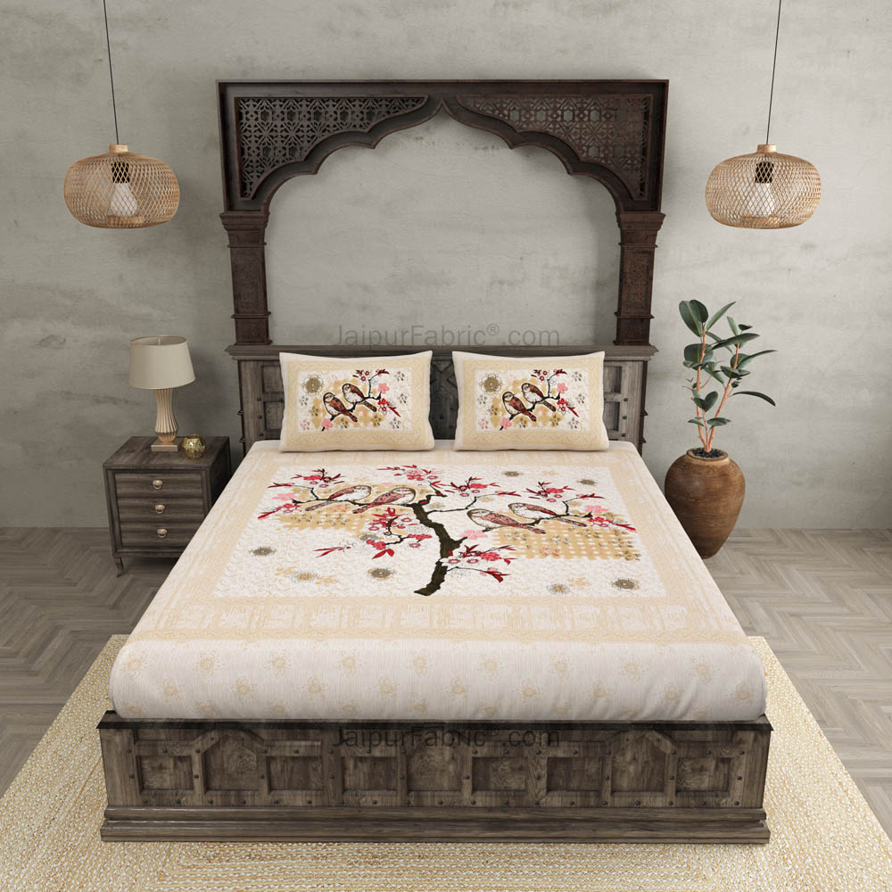 In Love Peach Pure Cotton Double BedSheet