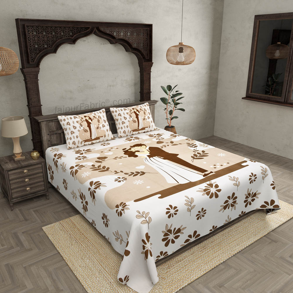 U and Me Valentines Special Pure Cotton Double BedSheet