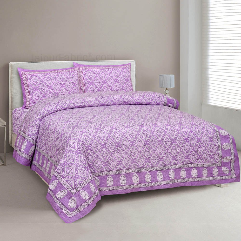 Purply Jaipur Fabric Double Bed Sheet