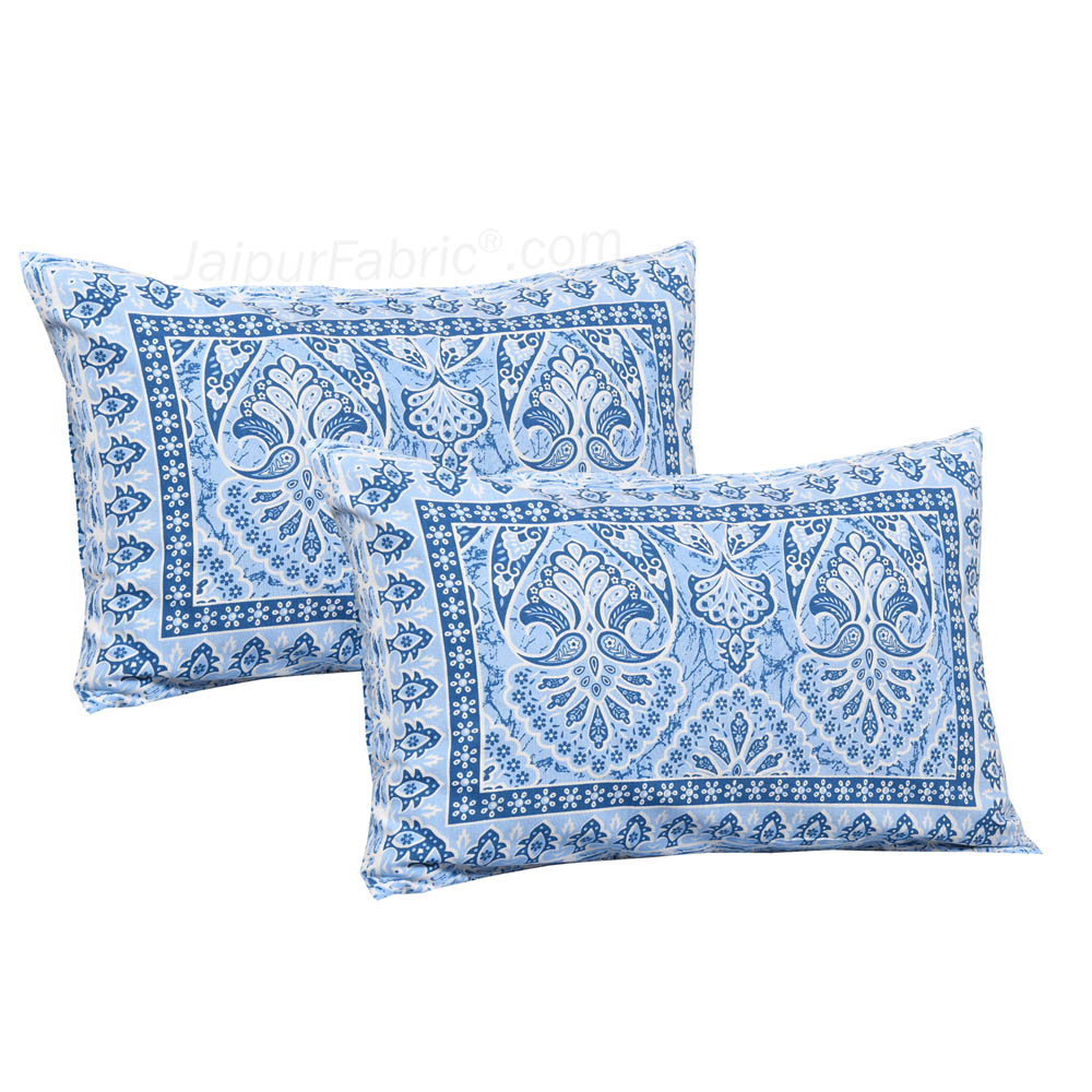 Petic Dream Blue Jaipur Fabric Double Bed Sheet