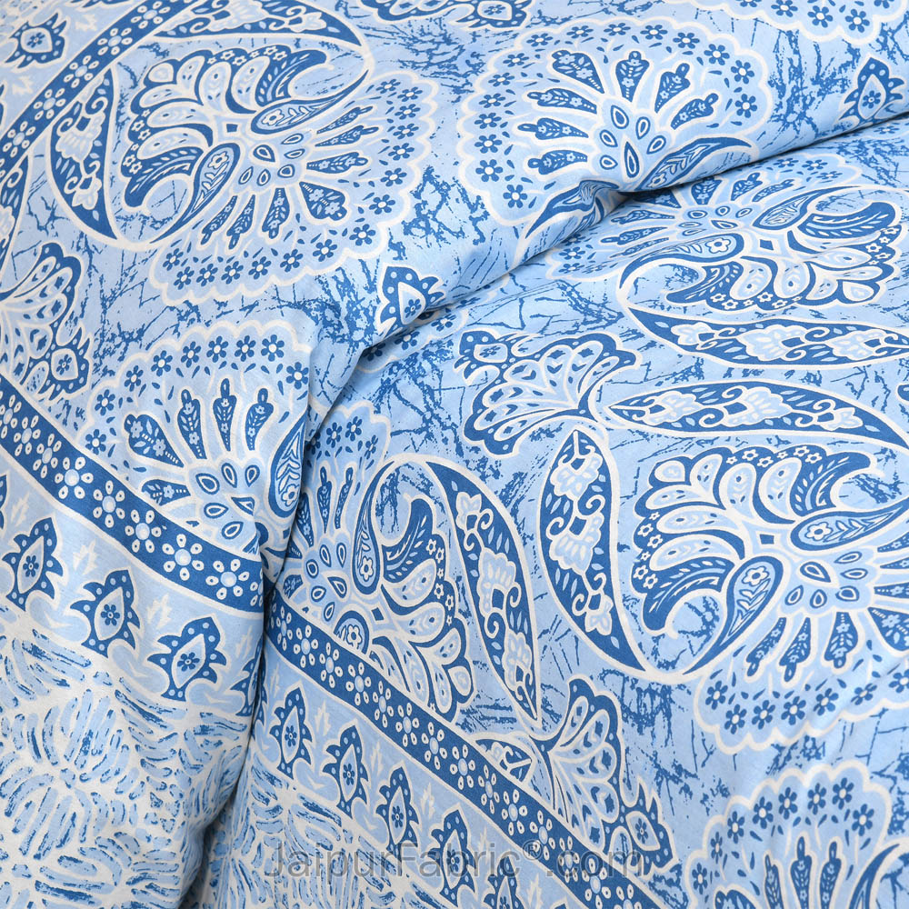 Petic Dream Blue Jaipur Fabric Double Bed Sheet