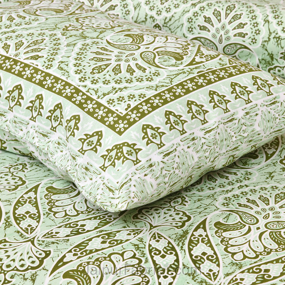Petic Dream Green Jaipur Fabric Double Bed Sheet