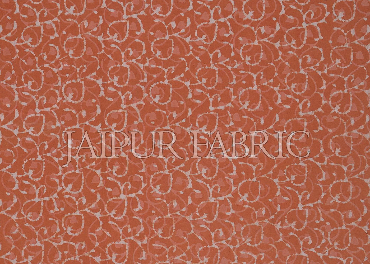 Orange Base Leaf Pattern Dhabu Print Cotton Double Bed Sheet