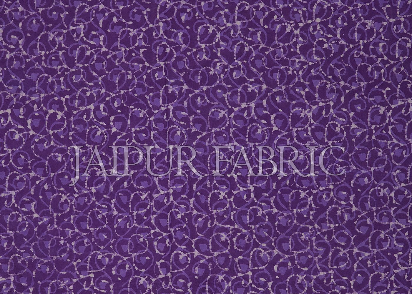 Purple Base Leaf Pattern Dhabu Print Cotton Double Bed Sheet