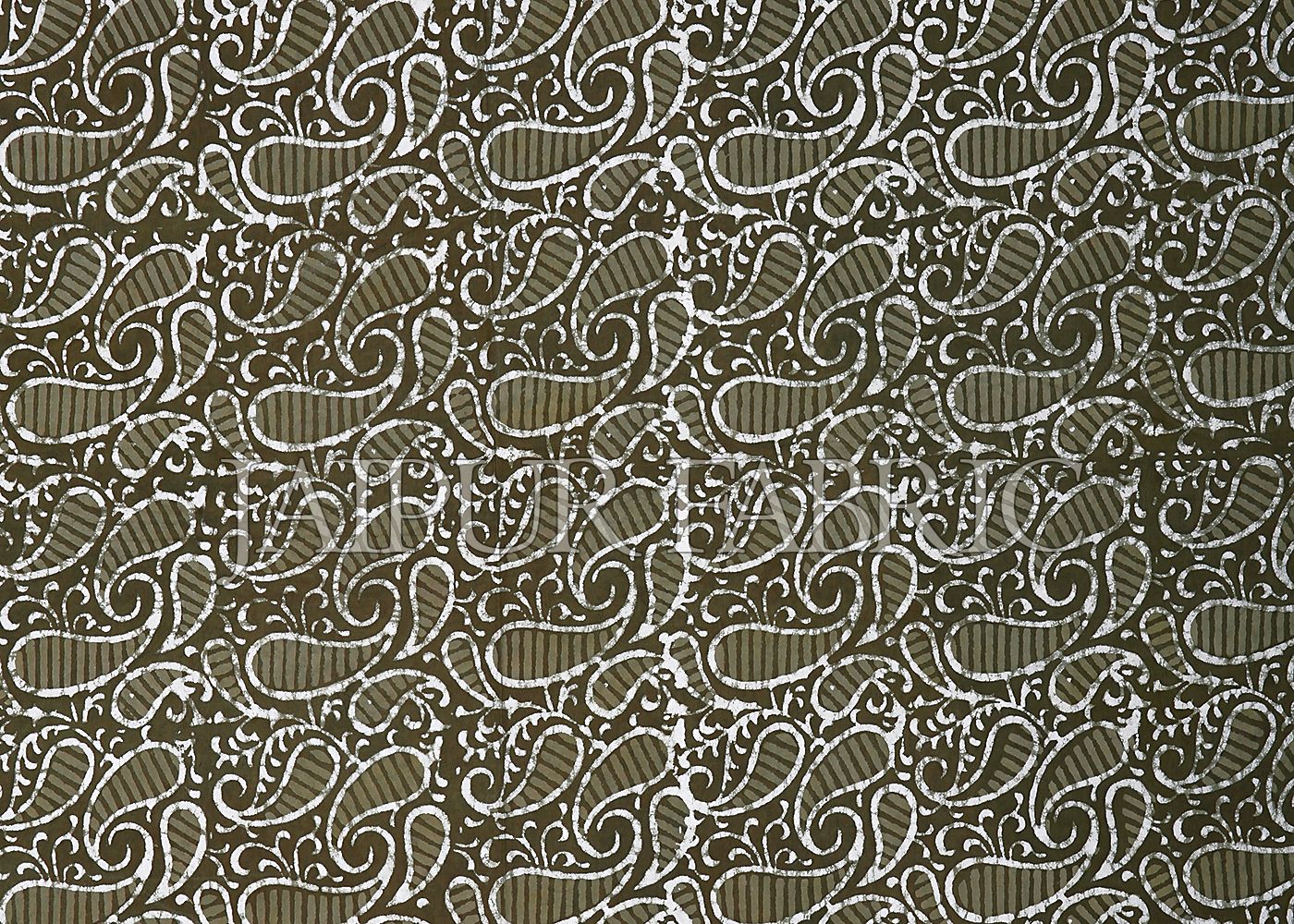 Green Border Floral Pattern Dhabu Print Cotton Double Bed Sheet