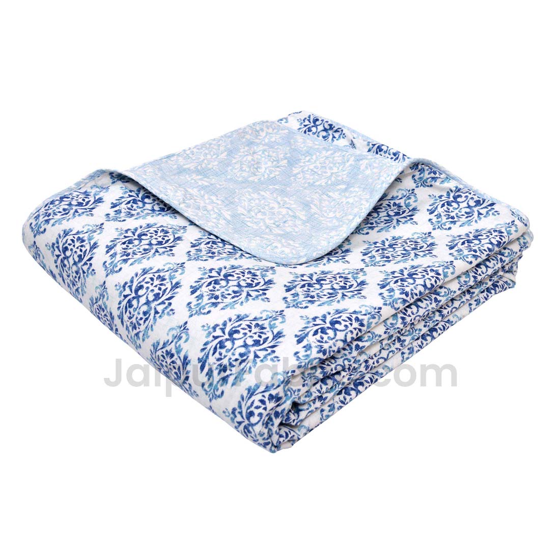 JaipurFabric® Blue Ethnic Double Bed Reversible Dohar