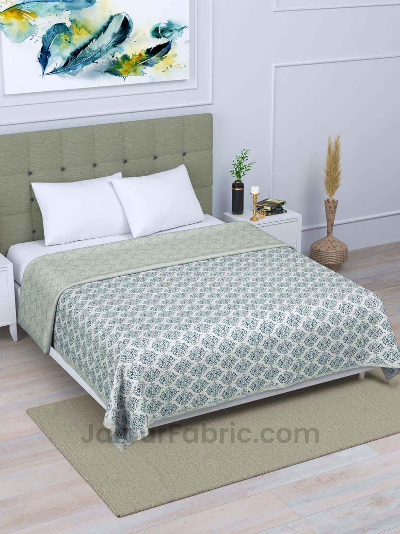 JaipurFabric® Green Ethnic Double Bed Reversible Dohar
