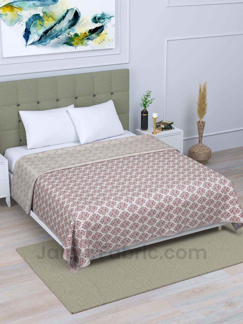 JaipurFabric® Pink Ethnic Double Bed Reversible Dohar